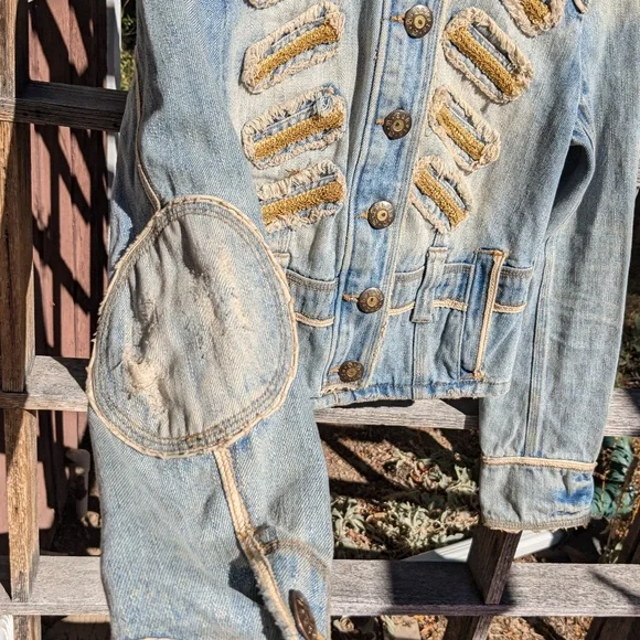 Vintage Military-inspo style BB Dakota embellished denim jacket - Picture 4 of 14